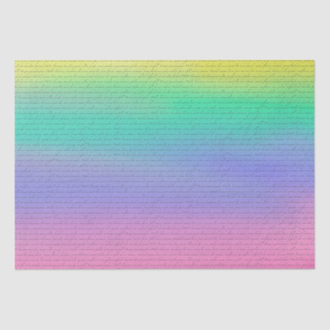 Papel De Seda Palabras de guión decorativas sobre el arcoiris (Anverso)