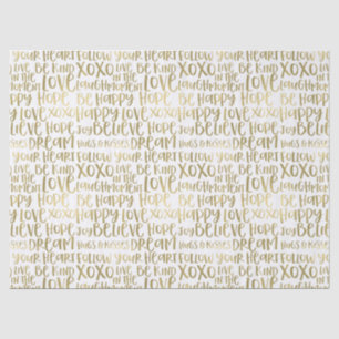 Papel De Seda Palabras Inspiradoras de oro