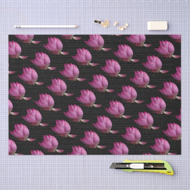 Papel De Seda Palabras sobre los lirios rosados (Artesanía)