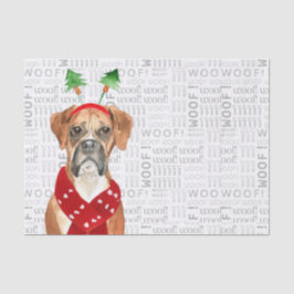 Papel De Seda Palabras y Navidades Boxer Dog Lover vacaciones