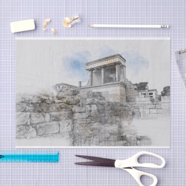 Papel De Seda Palacio Knossos, Heraklion, Creta, Grecia (Artesanía)