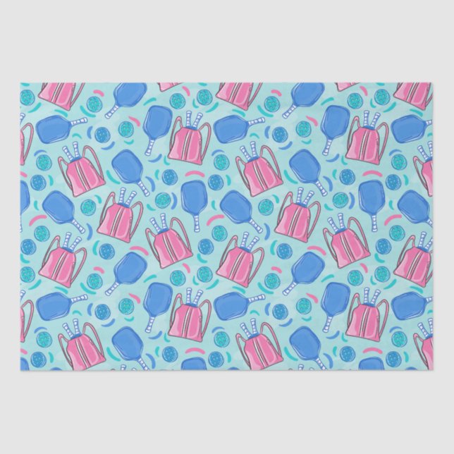 Papel De Seda Palas y bolas de bolas azul pequeño (Anverso)