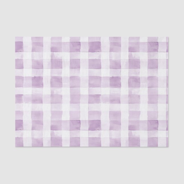 Papel De Seda Pale Purple White Plaid Stripes  (Anverso)