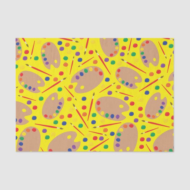 Papel De Seda Paleta de pintura Art Paint Cute fiesta de cumplea (Anverso)