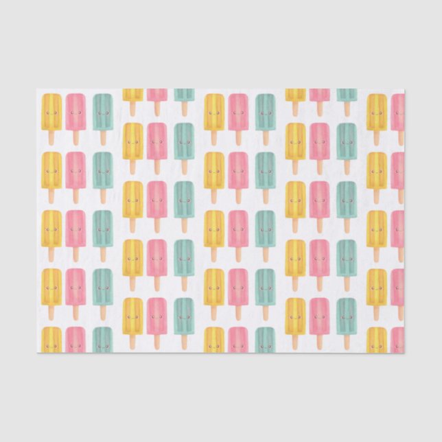 Papel De Seda Palitos de Helado de Verano (Anverso)