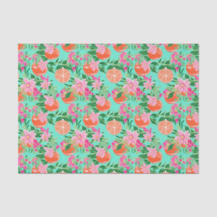 Papel De Seda Palm Beach Navidades Ornamentos Naranja acuático