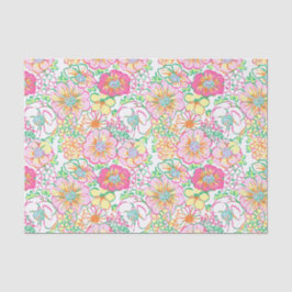 Papel De Seda Palm Beach Preppy Imprime flores rosadas y amarill