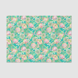 Papel De Seda Palm Beach Preppy Imprime Naranjas Verde azulados 