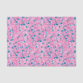 Papel De Seda Palm Beach Preppy Imprime Semillas Rosa y Azul