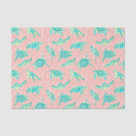 Papel De Seda Palm Beach Preppy Imprime Tortugas Pastel