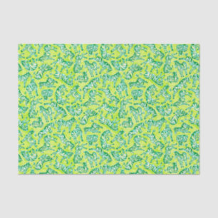Papel De Seda Palm Beach Preppy Imprimir Cebras Verdes