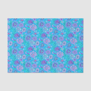 Papel De Seda Palm Beach Preppy Imprimir flores azules