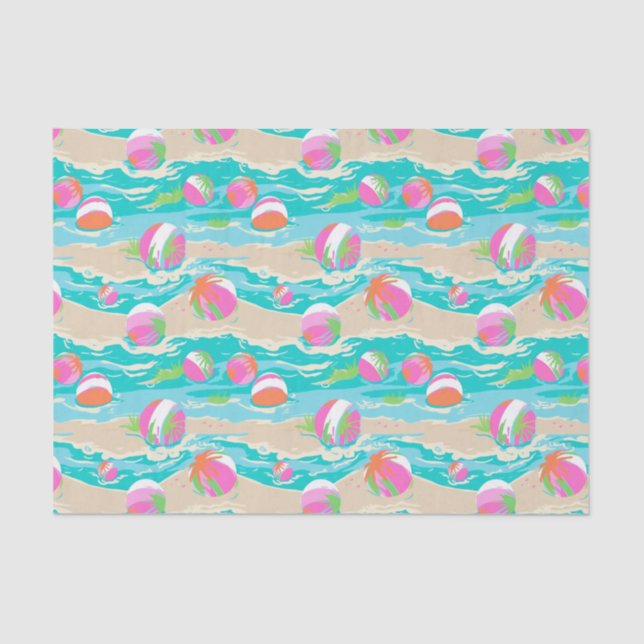 Papel De Seda Palm Beach Tropical Island Beach (Anverso)