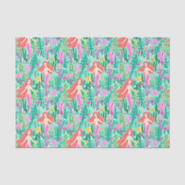 Papel De Seda Palm Beach Tropical Island Mermaids