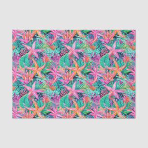 Papel De Seda Palm Beach Tropical Island Underwater Starfish