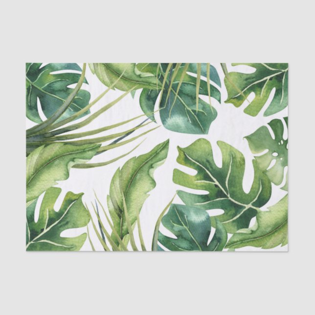 Papel De Seda Palm de verano tropical elegante verde Moda (Anverso)