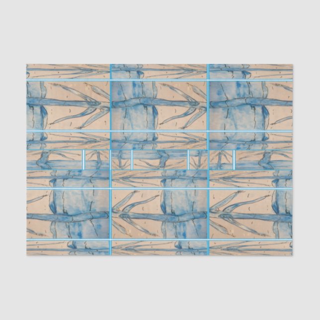 Papel De Seda Palm in blue (Anverso)