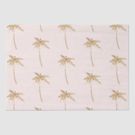 Papel De Seda Palm Tree Tropical Purpurina Oro