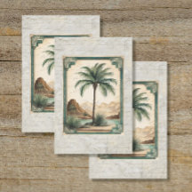 Palm Tree Vintage Ocean Beach Ephemera 4 Decoració