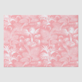 Papel De Seda Palm Trees Tropicales Modernos Blanco Rosa