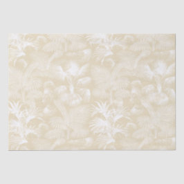 Papel De Seda Palm Trees Tropicales Modernos Crema Beige Blanco