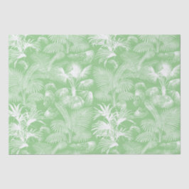 Papel De Seda Palm Trees Tropicales Modernos Verde Sabio Blanco