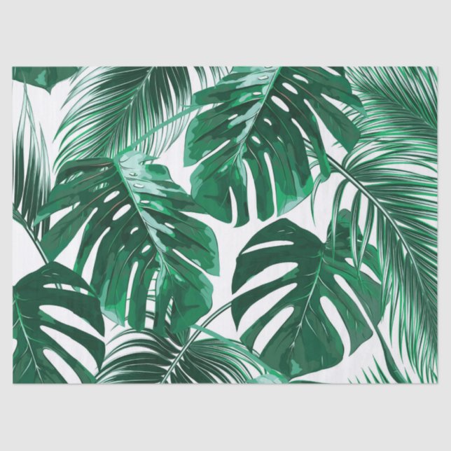 Papel De Seda Palm Tropical Deja Tejido De Desconexión (Anverso)