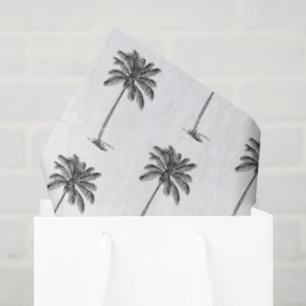 Papel De Seda Palma de Palmetto en Blanco y Negro