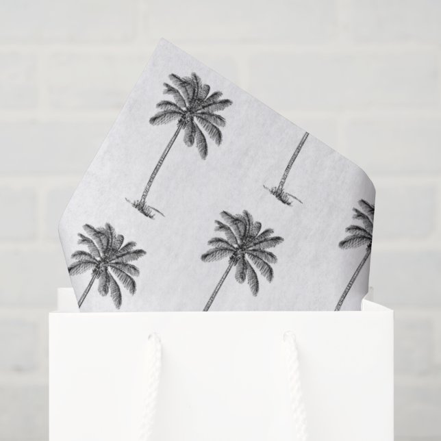 Papel De Seda Palma de Palmetto en Blanco y Negro (Bolsa de regalo)