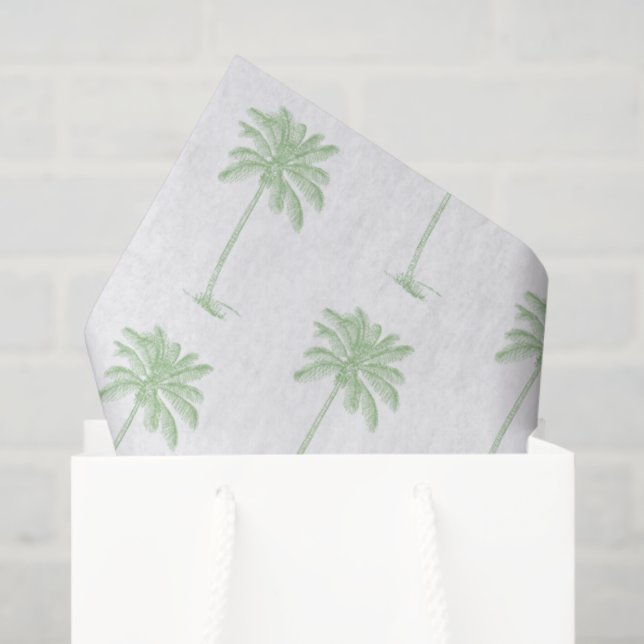 Papel De Seda Palma verde y blanca Palmetto (Bolsa de regalo)