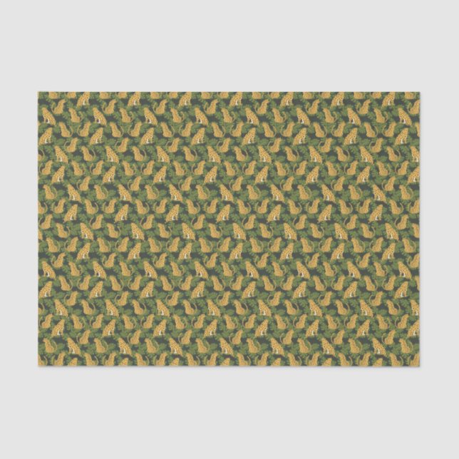 Papel De Seda Palmas de la jungla de leopardo salvaje tropical d (Anverso)