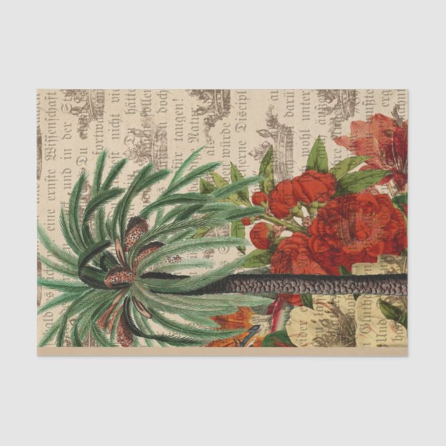Papel De Seda Palmera Tropical Vintage (Anverso)