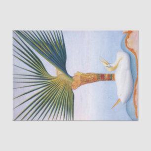 Papel De Seda Palmera y pájaro por Joseph Stella