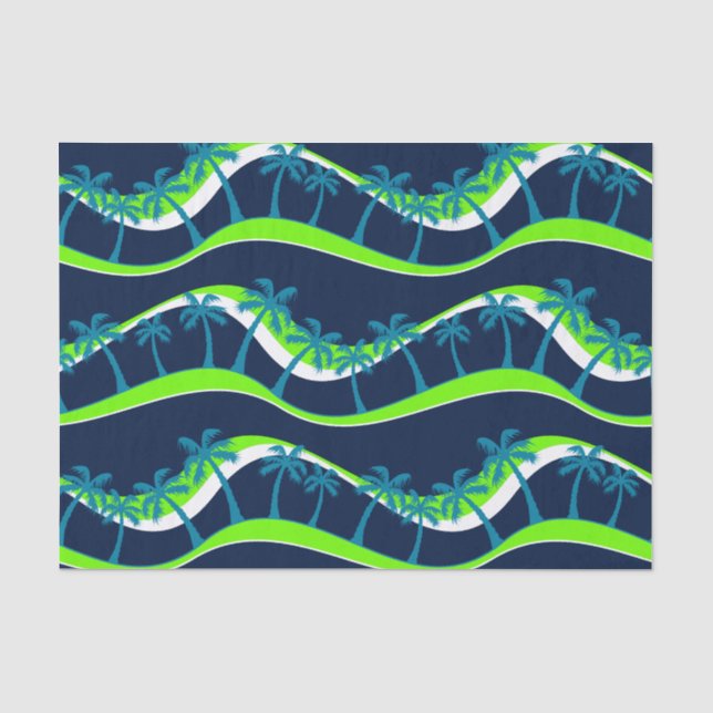 Papel De Seda Palmeras en las olas (Anverso)