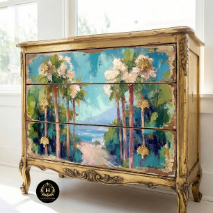 Papel De Seda Palmeras Santa Mónica California Decoupage 