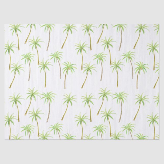 Papel De Seda Palmeras Tropicales Acuarela (Anverso)