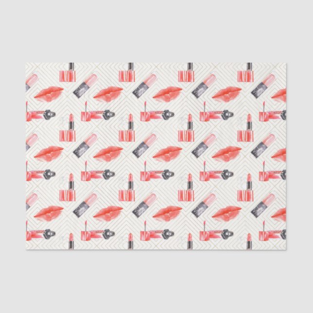 Papel De Seda Palo de labios y labios de caña (Design 20 Red Ser (Anverso)