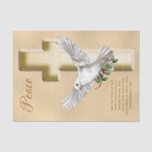Papel De Seda Paloma de la Paz Verso de las Escrituras Personali