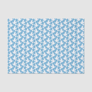 Papel De Seda Palomas blancas que vuelan el papel seda azul