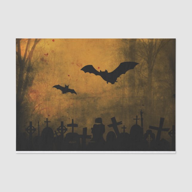 Papel De Seda Palos fantasmagóricos de Halloween en el (Anverso)