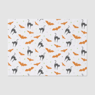 Papel De Seda Palos y gatos Halloween