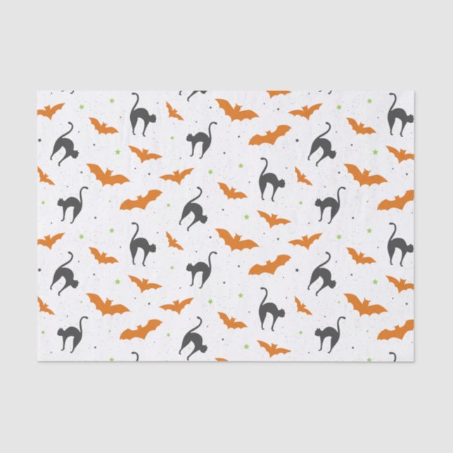 Papel De Seda Palos y gatos Halloween (Anverso)