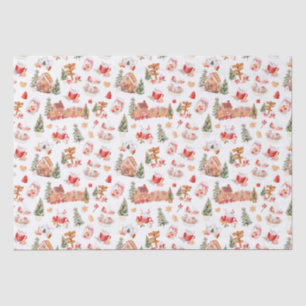 Papel De Seda Pan de Jengibre de Navidad Rojo