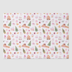 Papel De Seda Pan de Jengibre de Navidad Rosa