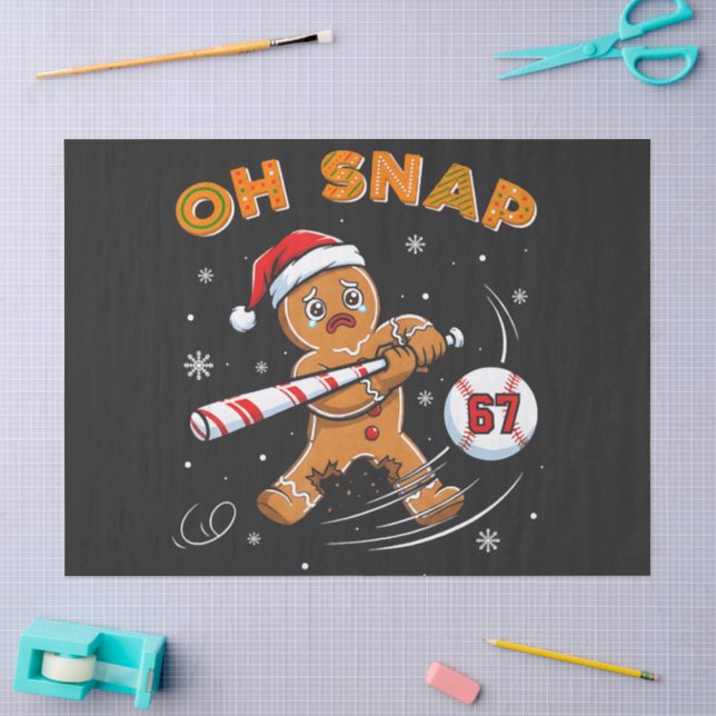 Papel De Seda Pan de Jengibre Oh Snap 67 Béisbol (Artesanía)