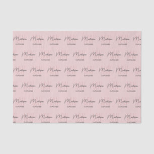 Papel De Seda Panadería con logotipo monograma rosa