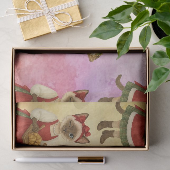 Papel De Seda Panadería de gatos Navidades para el feriado de lo (Regalo )