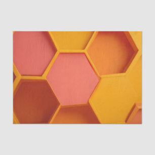 Papel De Seda Panal de abeja geométrico hexagonal vibrante gradi