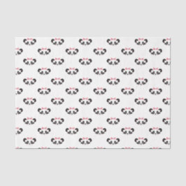 Papel De Seda Panda Bear Rosa Cute Panda Face Patterado