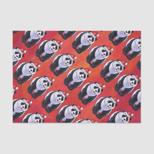 Papel De Seda Panda Con Navidades En Rojo (Anverso)
